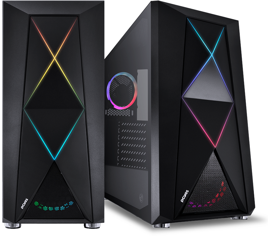 Gabinete Full Tower Dimension, Preto, Com Led e Fan Traseiro RGB