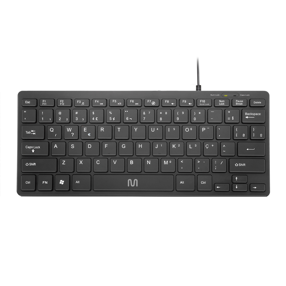 TECLADO COM FIO MINI MULTIMÍDIA CONEXÃO USB CABO DE 150CM TECLAS