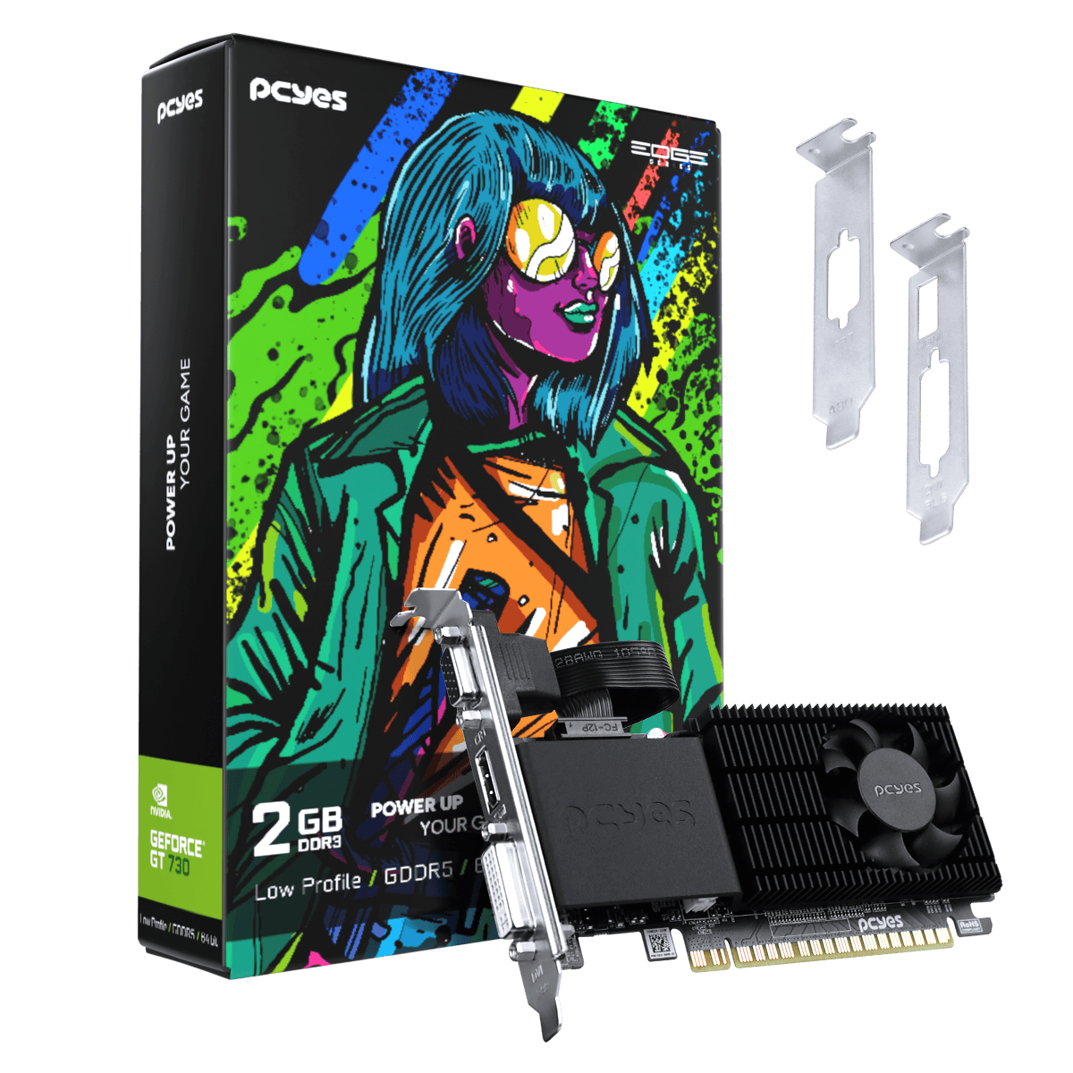GPU NVIDIA GEFORCE GT730 2GB DDR5 64 BITS PROJETO EDGE LOW PROFILE