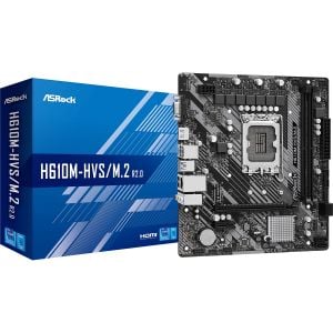 PLACA MÃE ASROCK H610M-HVS/M.2 R2.0 LGA1700 2XDDR4 3200 DIMM 64GB 4XSATA3 2XUSB3.2 4XUSB2.0 REDE GIGA 1XM.2/KEY M 1XHDMI