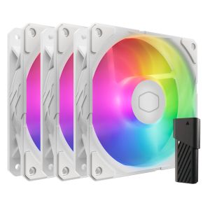 KIT 3 FAN PARA GABINETE COOLER MASTER SICKLEFLOW EDGE ARGB 120MM  BRANCO  |  MFX-B2DW-253P2-R2