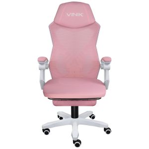 CADEIRA GAMER ROCKET BRANCA COM ROSA - CGR10BRS