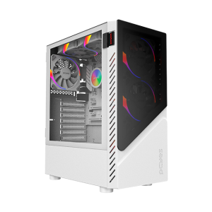 GABINETE GAMER SET WHITE GHOST - LATERAL EM VIDRO - PCYES - GSWGPBR