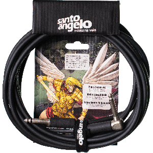 CABO DE GUITARRA ANGEL L 0,30MM P10/P10 90º 20FT 6,10M PRETO