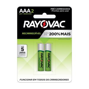 PILHA RECARREGAVEL ECO AAA C/2 600MAH 55902
