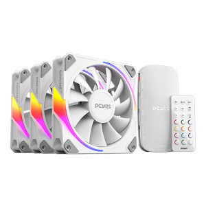 KIT COOLER FAN PARA GABINETE 3UN SANGUE FRIO 3 ARGB WHITE GHOST 120MM PCYES - K3ARGBSF3WGBR