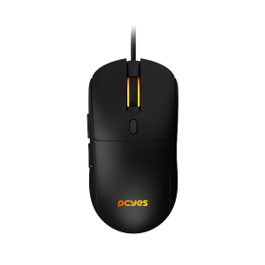 MOUSE GAMER PCYES BASARAN BLACK VULCAN - 12400 DPI - RGB - 6 BOTÕES - PMGBRBV
