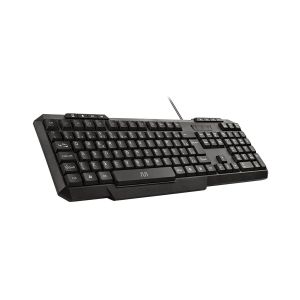 TECLADO COM FIO TM100 DESIGN SLIM 8 TECLAS MULTIMIDIA CABO DE 130CM RESISTENTE AGUA CONEXAO USB PRETO TC206 - 1