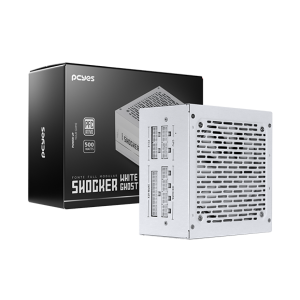 FONTE GAMER PCYES SHOCKER FULL MODULAR 500W 80 PLUS WHITE - WHITE GHOST - FM500WWG