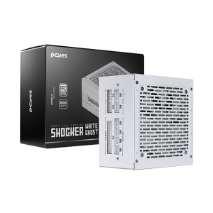 FONTE GAMER PCYES SHOCKER FULL MODULAR 600W 80 PLUS WHITE - WHITE GHOST - FM600WWG