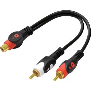 CABO Y RCA FÊMEA X 2 RCA MACHO 20 CM (10 UNIDADES) - YRF2RM-20P