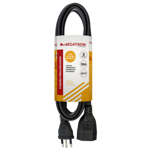 EXTENSÃO CABO PP 3X0,75MM 3M PRETA 416