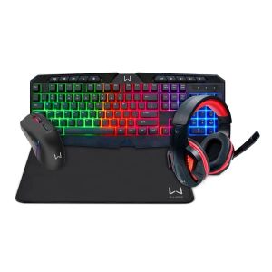 COMBO GAMER WARRIOR 4 EM 1 AIR DROP - TECLADO, MOUSE, HEADSET E MOUSEPAD - TC304