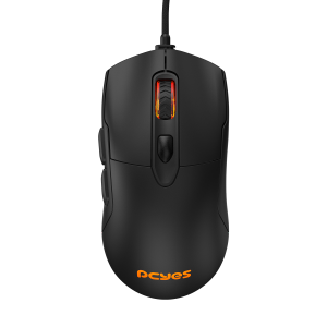 MOUSE GAMER PCYES MALUS BLACK VULCAN - 12400 DPI - RGB - 6 BOTÕES - PMGMBV