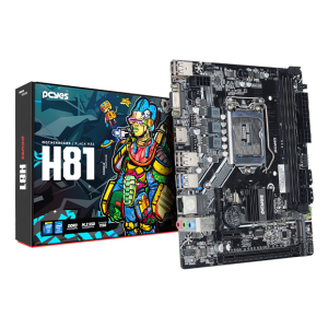 PLACA MÃE PCYES H81 LGA 1150 2XDDR3 (MAX 16GB) M.2 NVME 2XUSB 3.0, 4XUSB 2.0 REDE 1000 HDMI/VGA M-ATX - PCYH81-4G16