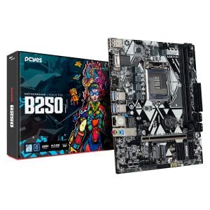 PLACA MÃE PCYES B250 LGA 1151 2XDDR4 (MAX 64GB) M.2 NVME 4XUSB 3.2, 2XUSB 2.0 REDE 1000 HDMI/VGA/DP M-ATX - PCYB250-9G64