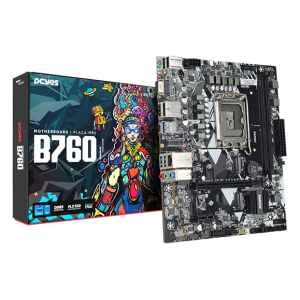 PLACA MÃE PCYES B760 LGA1700 2XDDR5 (MAX 64GB) M.2 NVME 2XUSB 3.0, 4XUSB 3.0 REDE 1000 HDMI/DP/VGA M-ATX - PCYB760-14G64