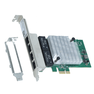PLACA DE REDE GIGABIT QUAD PORT RJ45 PCI-E X1 PCYES LC1000-4P
