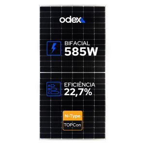 PAINEL SOLAR FOTOVOLTAICO ODEX 585W BIFACIAL N-TYPE 144 CELULAS ODE04122024 - 1
