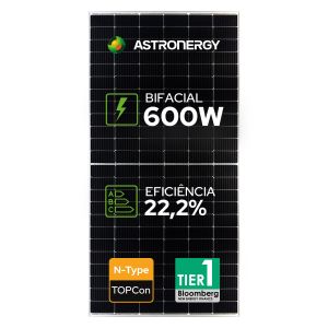 PAINEL SOLAR FOTOVOLTAICO ASTRONERGY BIFACIAL 600W N-TYPE CHSM66RN(DG)F-BH - 1