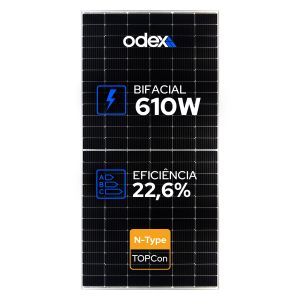 PAINEL SOLAR FOTOVOLTAICO ODEX 610W N-TYPE 132 CELULAS BIFACIAL ODE06022025 - 1