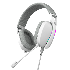 HEADSET GAMER PCYES NOWY WHITE GHOST, USB SURROUND, DRIVER 40MM, RGB, MICROFONE DESTACÁVEL - HGNW40WG