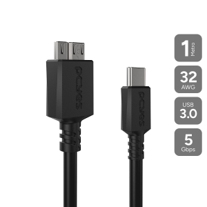 CABO P/ HD EXTERNO USB C MACHO P/ MICRO USB B 3.0 - 1 METRO - P3UCMBP-1