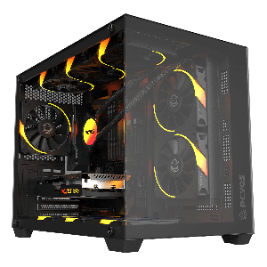 GABINETE GAMER PCYES FORCEFIELD V2 BLACK VULCAN - GFFV2BV