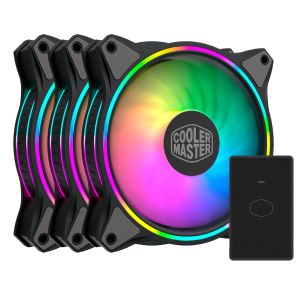 KIT FAN PARA GABINETE MASTERFAN MF120 HALO ARGB 120MM 3 UNIDADES PRETO - MFL-B2DN-183PA-R1