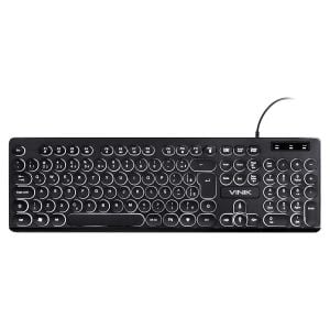 TECLADO USB MULTIMIDIA SLIM CHOCOLATE TECLAS REDONDAS LED BRANCO 1.8M - TC200