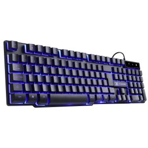 TECLADO GAMER HYDRA 107 TECLAS + 12 MULTIMÍDIA COM LED AZUL SENSACAO TECLA MECANICA - GT700