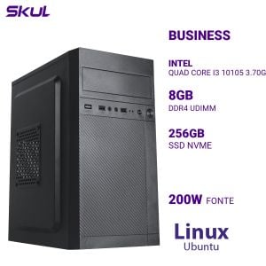 COMPUTADOR B300 QUAD CORE I3 10105 3.70GHZ MEM 8GB DDR4 SSD 256GB NVME FONTE 200W LINUX UBUNTU