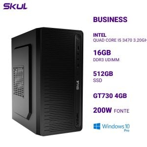 COMPUTADOR B500 QUAD CORE I5 3470 3.20GHZ MEM 16GB DDR3 SSD 512GB GT730 4GB FONTE 200W  WINDOWS 10 PRO