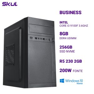 COMPUTADOR B300 CORE I3 9100F 3.6GHZ MEM 8GB DDR4 SSD 256GB NVME R5 230 2GB FONTE 200W WINDOWS 10 HOME