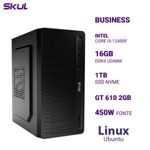 COMPUTADOR B500 CORE I5-12400F MEM 16GB DDR4 SSD 1TB NVME GT 610 2GB FONTE 450W 80 PLUS BRONZE LINUX UBUNTU