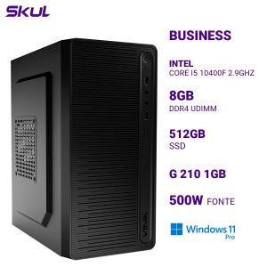 COMPUTADOR B500 CORE I5 10400F 2.9GHZ MEM 8GB DDR4 SSD 512GB G 210 1GB  FONTE 500W 80 PLUS WHITE WINDOWS 11 PRO