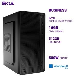 COMPUTADOR B500 CORE I5 10400 2.9GHZ MEM 16GB DDR4 SSD 512GB NVME FONTE 500W 80 PLUS WHITE WINDOWS 11 PRO