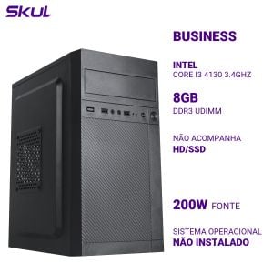 COMPUTADOR B300 CORE I3 4130 3.4GHZ MEM 8GB DDR3 SEM HD/SSD FONTE 200W