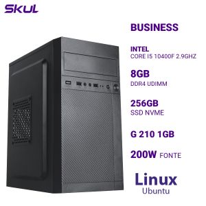 COMPUTADOR B500 CORE I5 10400F 2.9GHZ MEM 8GB DDR4 SSD 256GB NVME G 210 1GB  FONTE 200W LINUX UBUNTU