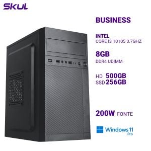 COMPUTADOR B300 CORE I3 10105 3.7GHZ MEM 8GB DDR4 HD 500GB SSD 256GB FONTE 200W WINDOWS 11 PRO