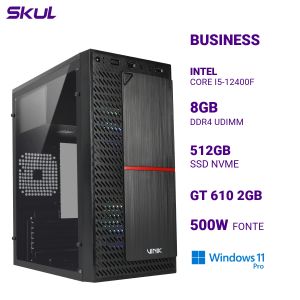 COMPUTADOR B500 CORE I5-12400F MEM 8GB DDR4 SSD 512GB NVME GT 610 2GB FONTE 500W 80 PLUS WHITE WINDOWS 11 PRO