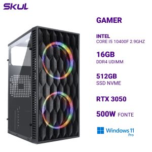 COMPUTADOR 5000 CORE I5 10400F 2.9GHZ MEM 16GB DDR4 SSD 512GB NVME RTX 3050 FONTE 500W 80 PLUS WHITE WINDOWS 11 PRO