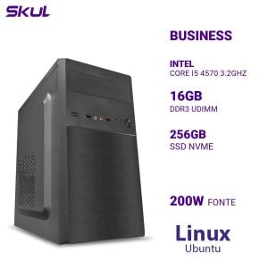 COMPUTADOR B500 CORE I5 4570 3.2GHZ MEM 16GB DDR3 SSD 256GB NVME FONTE 200W LINUX UBUNTU