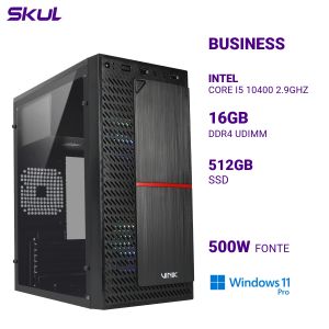 COMPUTADOR B500 CORE I5 10400 2.9GHZ MEM 16GB DDR4 SSD 512GB FONTE 500W  WINDOWS 11 PRO