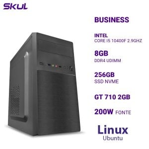 COMPUTADOR B500 CORE I5 10400F 2.9GHZ MEM 8GB DDR4 SSD 256GB NVME GT 710 2GB FONTE 200W LINUX UBUNTU
