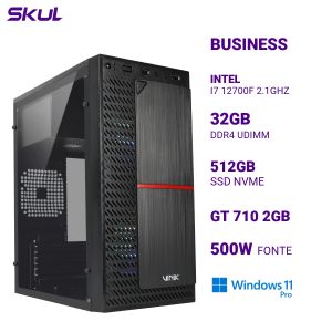 COMPUTADOR B700 I7 12700F 2.1GHZ MEM 32GB DDR4 SSD 512GB NVME GT 710 2GB FONTE 500W 80 PLUS WHITE WINDOWS 11 PRO