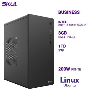 COMPUTADOR B300 CORE I3 10100 3.6GHZ MEM 8GB DDR4 SSD 1TB FONTE 200W LINUX UBUNTU