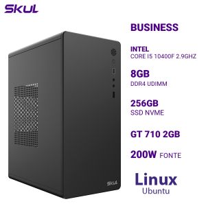 COMPUTADOR B500 CORE I5 10400F 2.9GHZ MEM 8GB DDR4 SSD 256GB NVME GT 710 2GB FONTE 200W LINUX UBUNTU