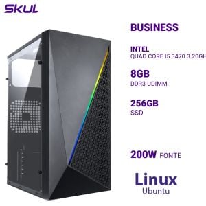 COMPUTADOR B500 QUAD CORE I5 3470 3.20GHZ MEM 8GB DDR3 SSD 256GB FONTE 200W  LINUX UBUNTU