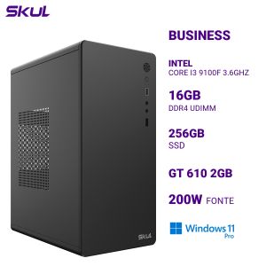 COMPUTADOR B300 CORE I3 9100F 3.6GHZ MEM 16GB DDR4 SSD 256GB GT 610 2GB FONTE 200W WINDOWS 11 PRO